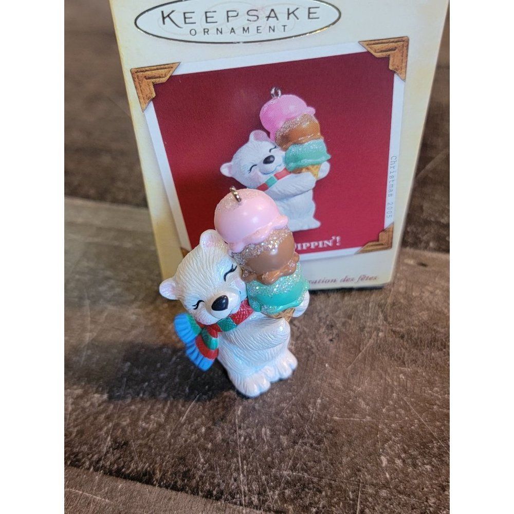2005 triple‎ dippin polar bear Hallmark ornament Xmas decor